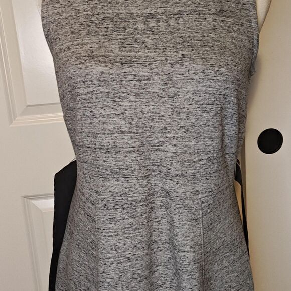 J.Crew Dress Womens 6 Heather Gray Sleeveless Midi A-Line Knit Belted Back Zip - Picture 6 of 14